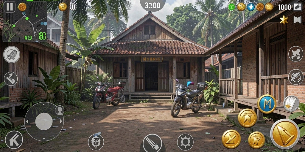 Screenshot menunjukkan aksi seru di level baru.